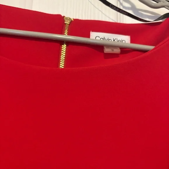 Calvin Klein Vibrant Red Long Sleeve Dress - Picture 3 of 9